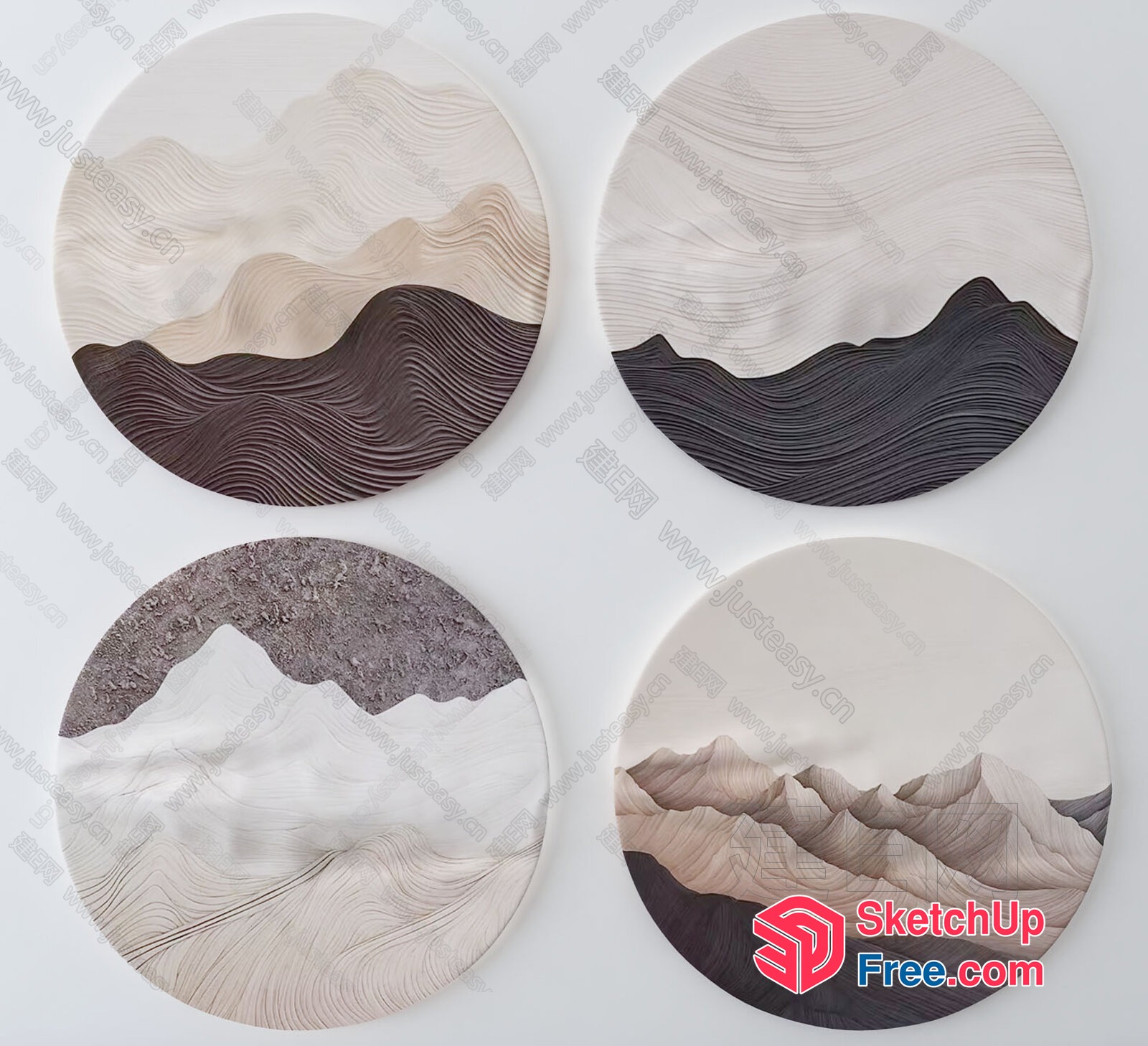 Serene Mountain Ranges 3D SketchUp File