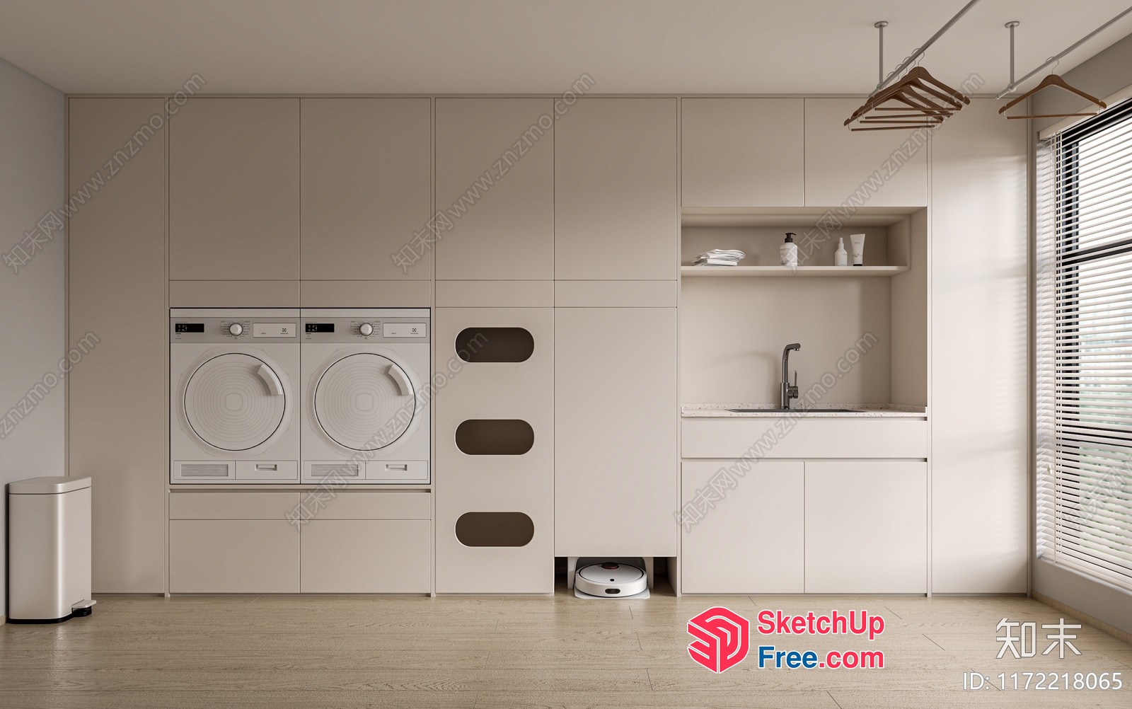 Minimalist Laundry Room With Clean Lines And Natural Light 3D SketchUp File