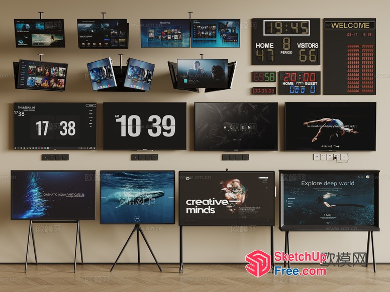 Modern Tv Display Collection 3D SketchUp File