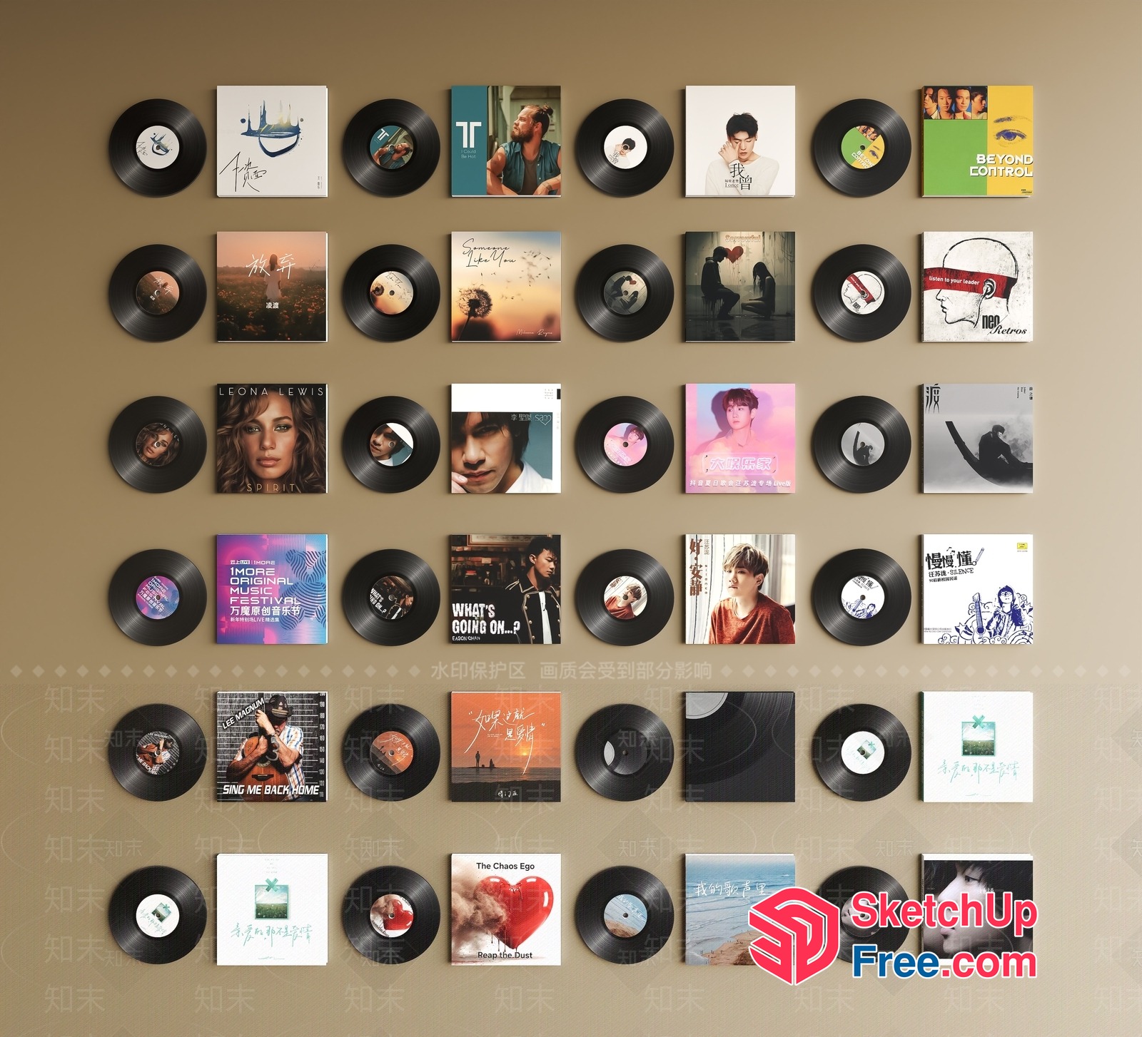 Vinyl Record Collection 3D SketchUp File