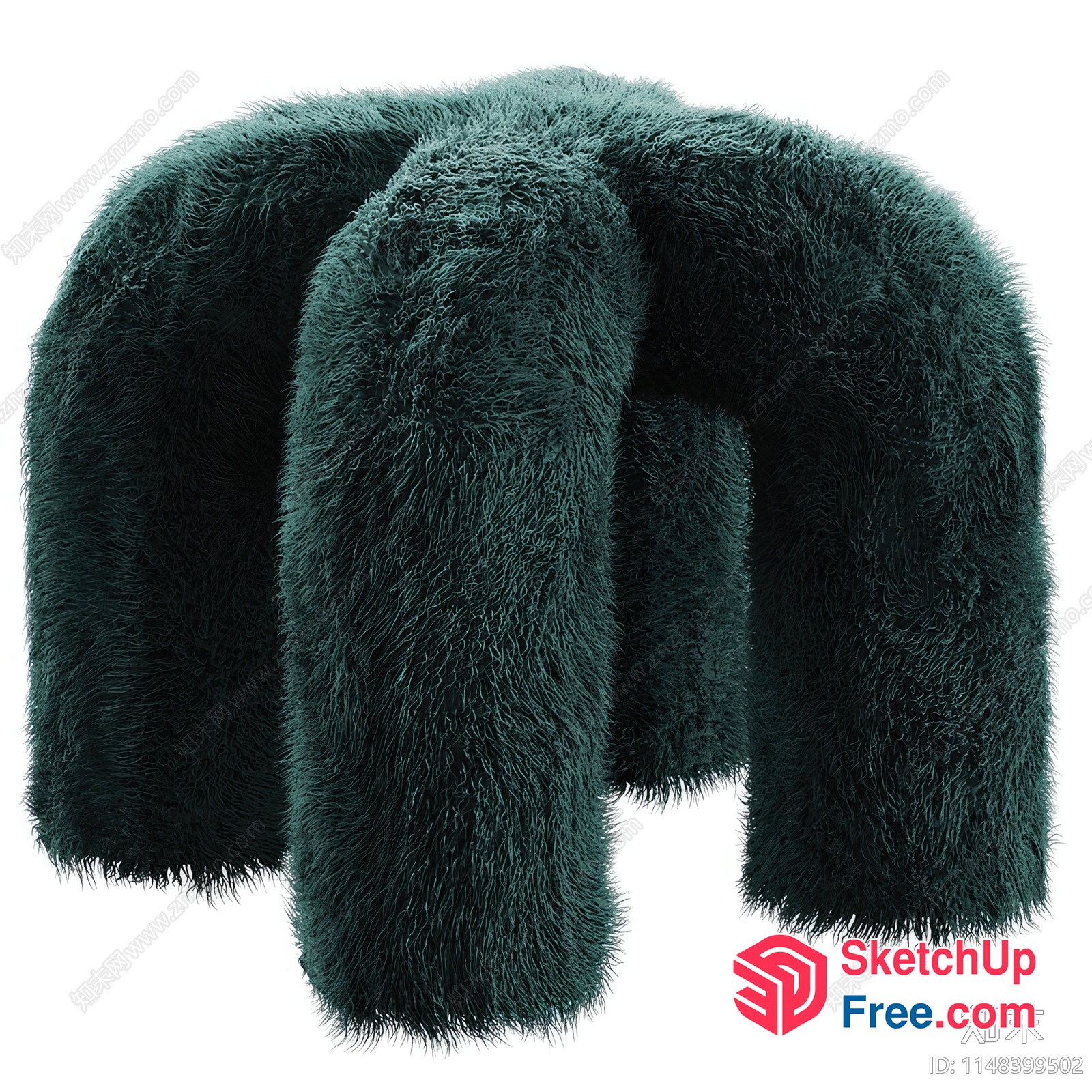 Cozy Fuzzy Green Jacket 3D SketchUp File