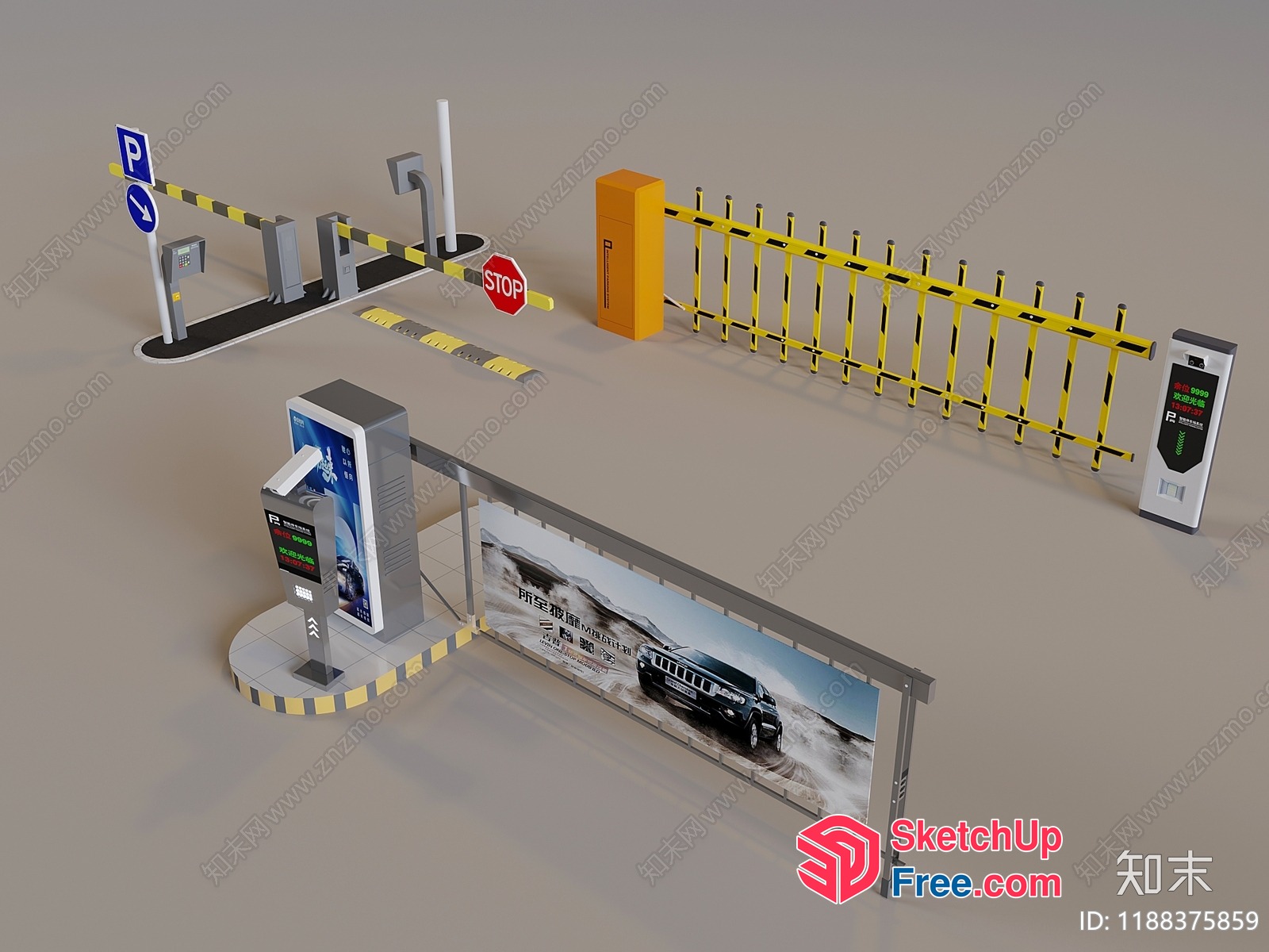 Parking Garage Entrance And Exit Control System 3D SketchUp File