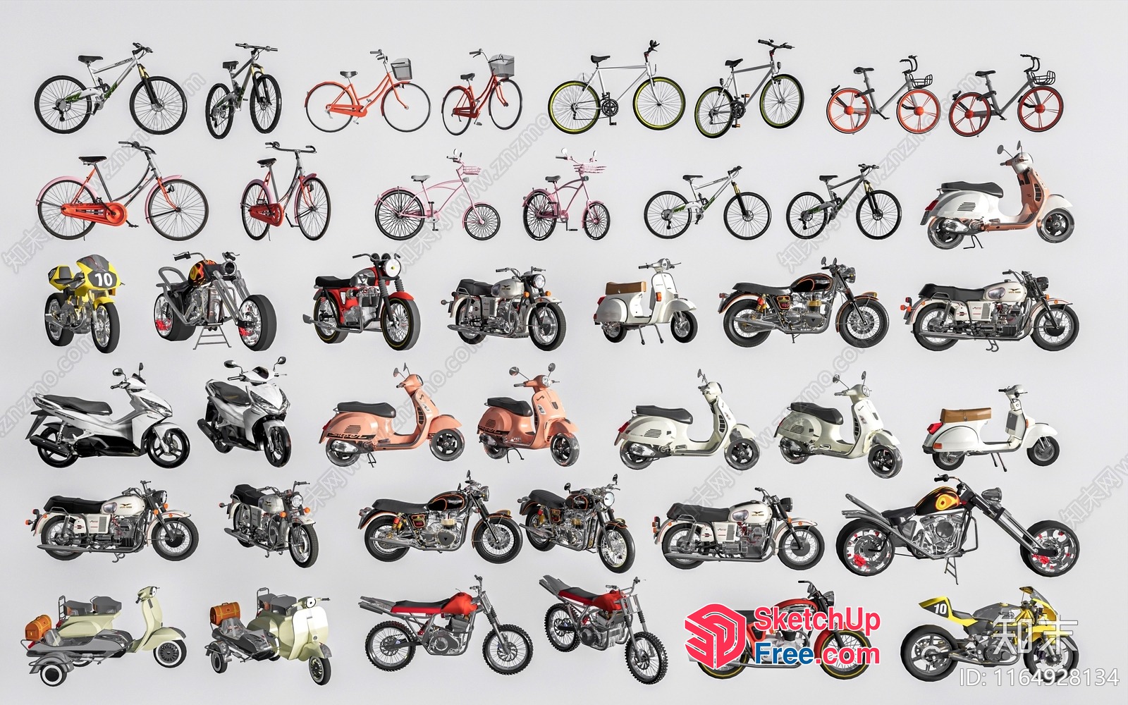 Various Motorcycles And Bicycles 3D SketchUp File