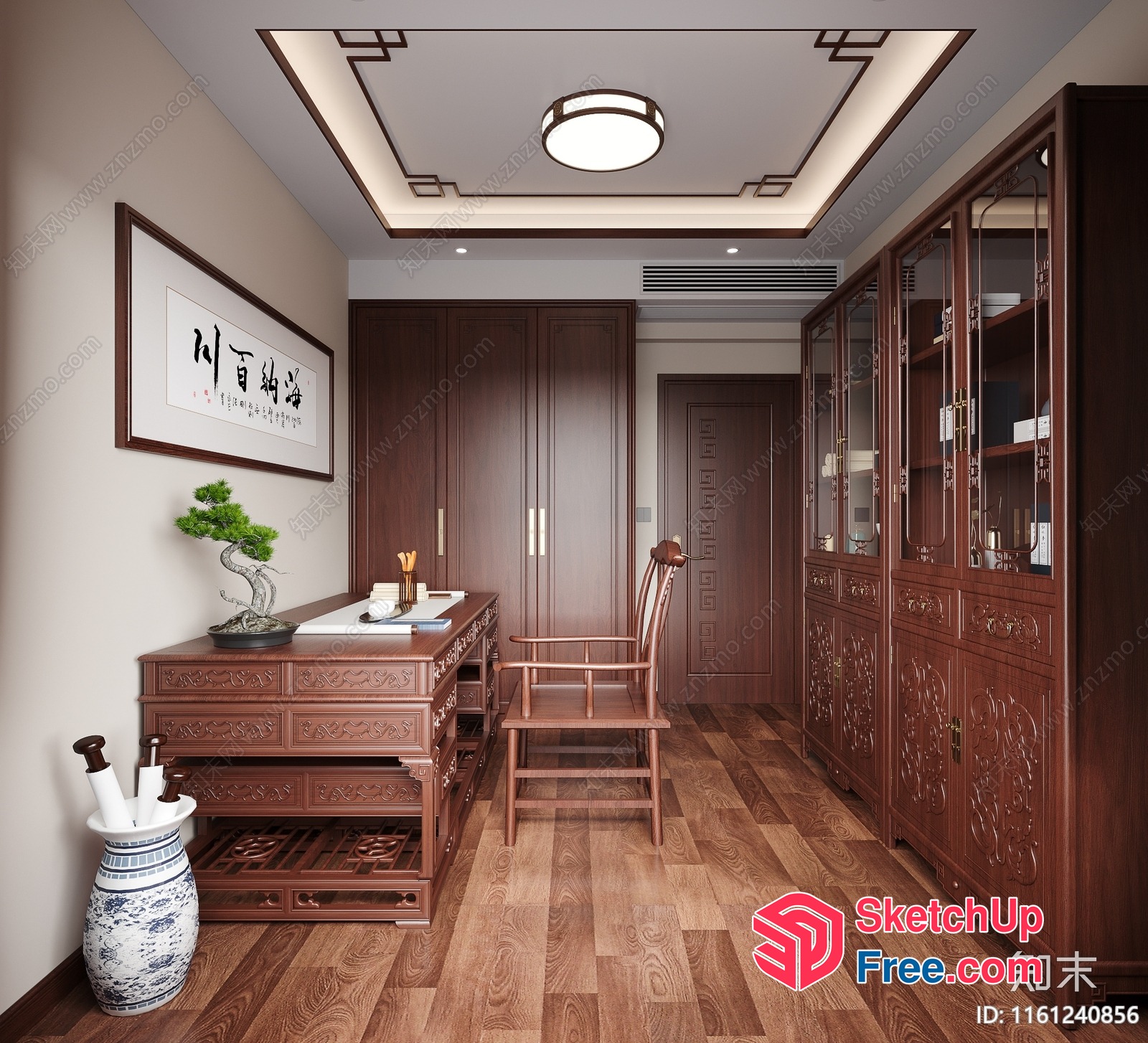 Traditional Chinese-Inspired Interior Decor 3D SketchUp File