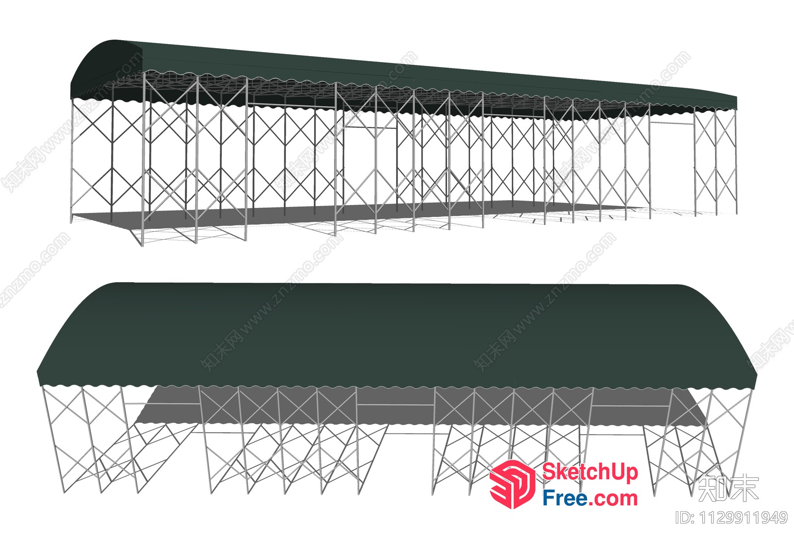 Outdoor Event Structure With Green Roof 3D SketchUp File