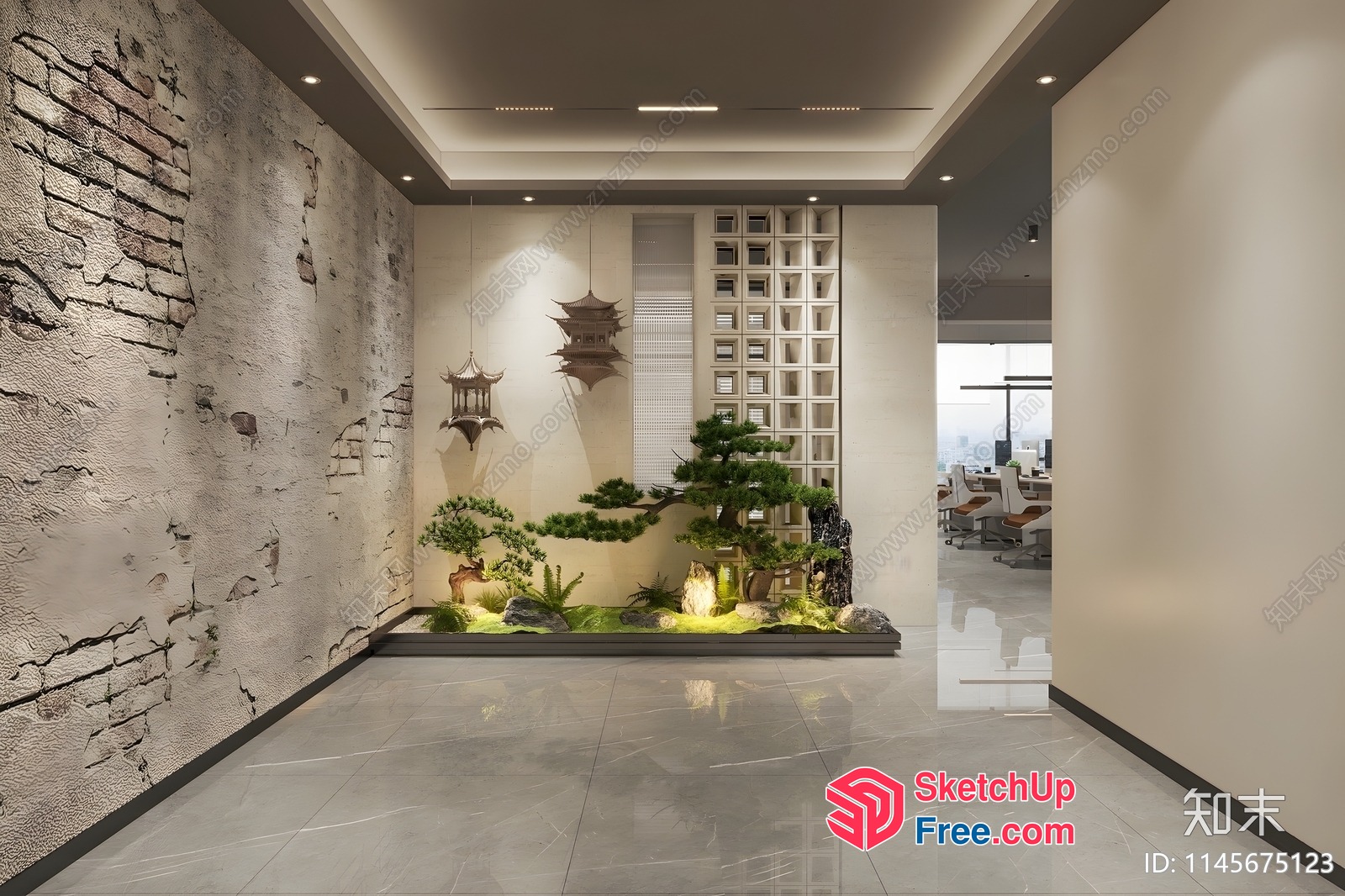 Elegant Modern Japanese-Inspired Interior Design 3D SketchUp File