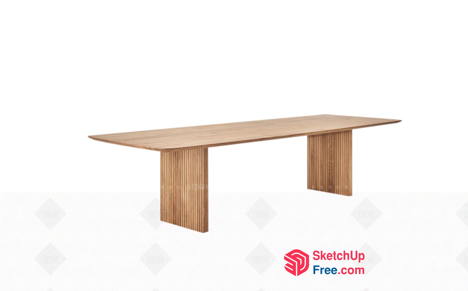 Elegant Wood Table With Unique Design 3D SketchUp File