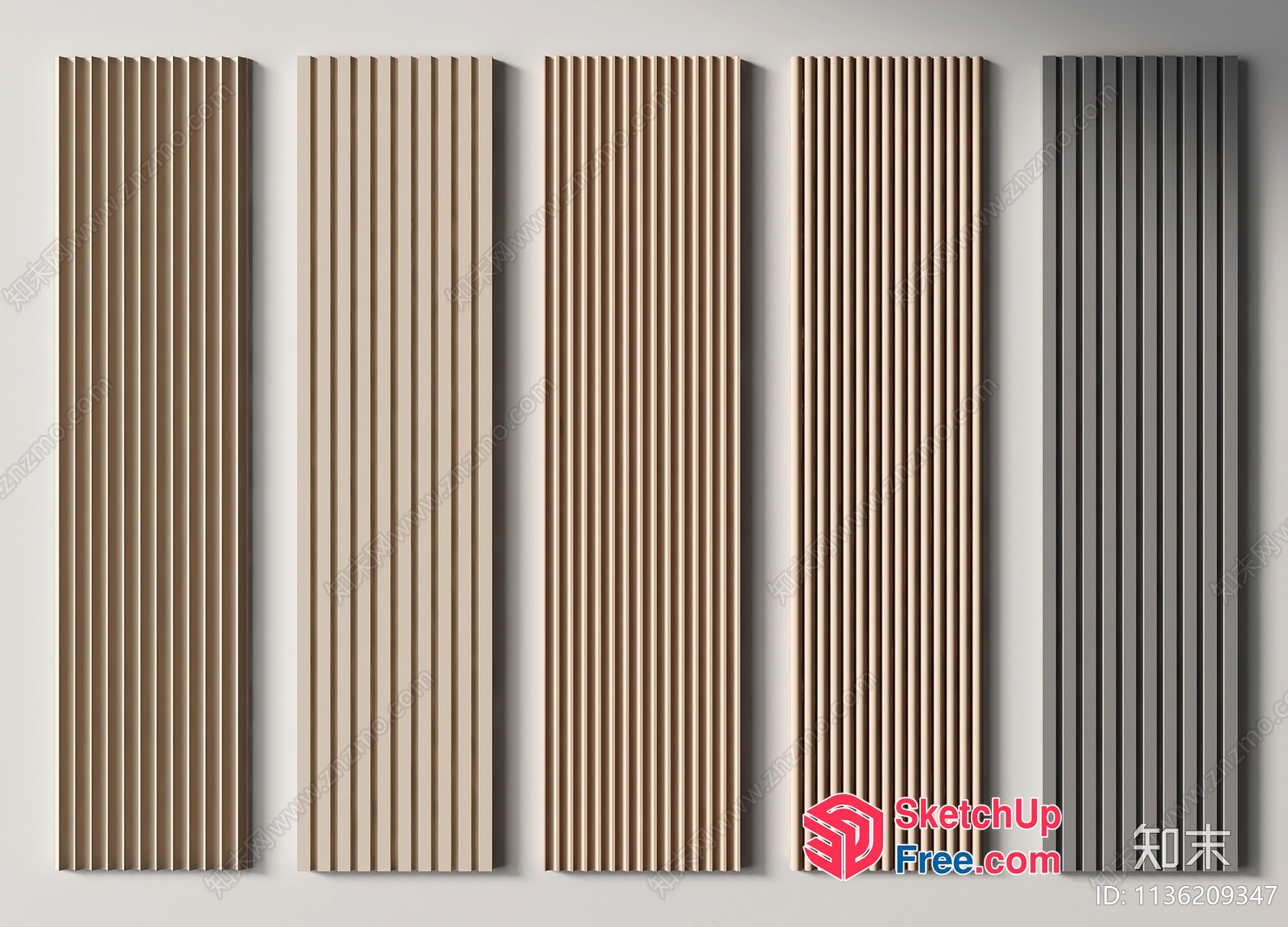 Modern Vertical Striped Wall Panels 3D SketchUp File