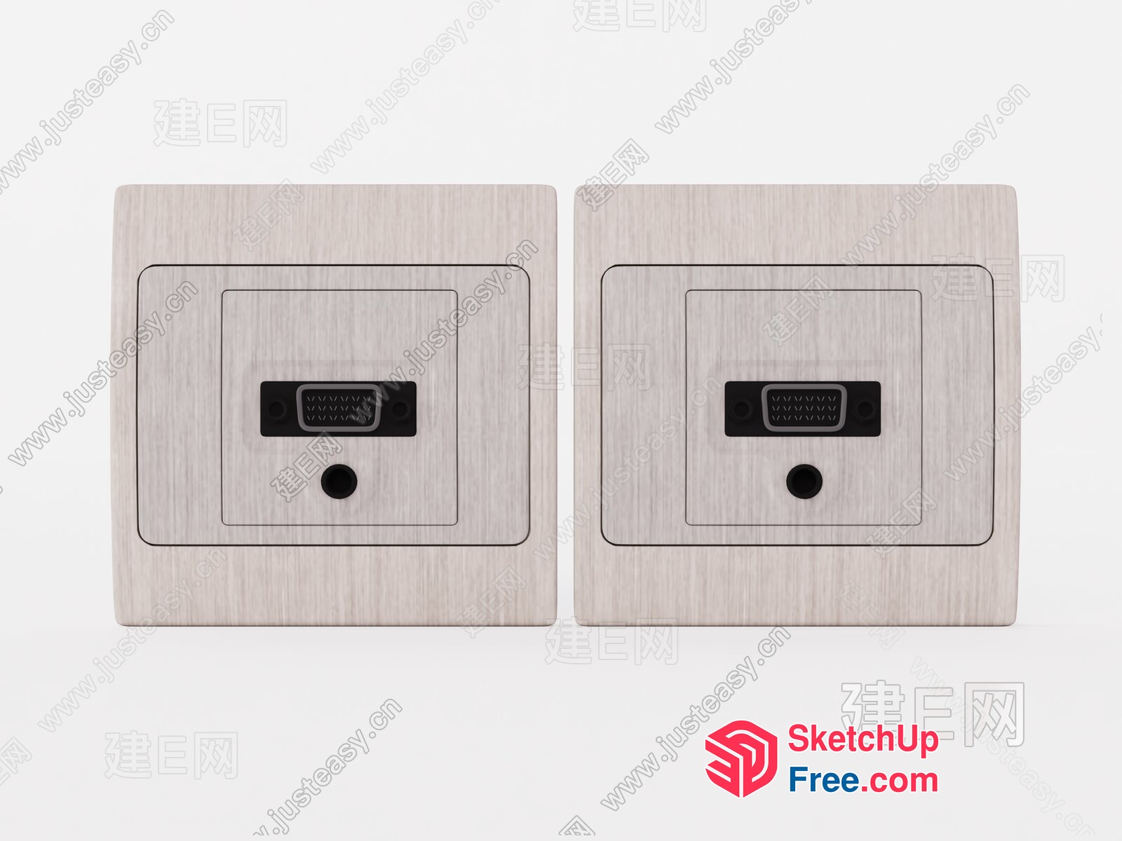Modern Wooden Wall Decor With Built-In Electrical Outlets 3D SketchUp File
