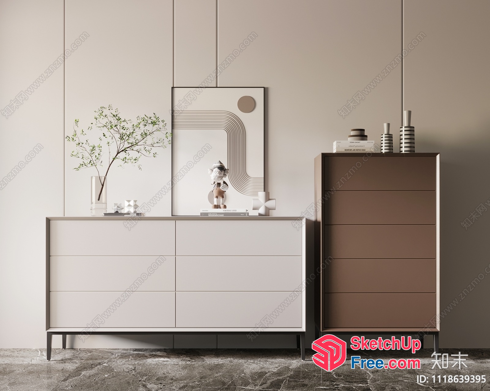 Modern Minimalist Interior Decor 3D SketchUp File