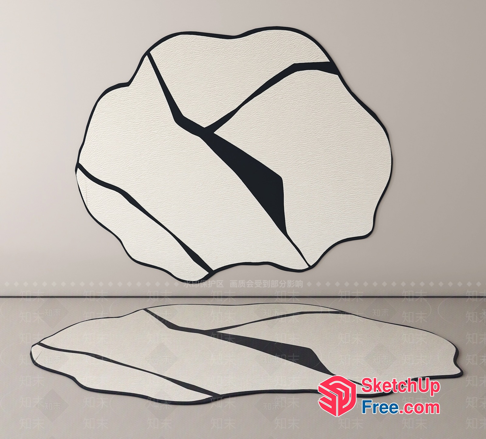 Modern Minimalist Japanese-Style Rock Formation 3D SketchUp File