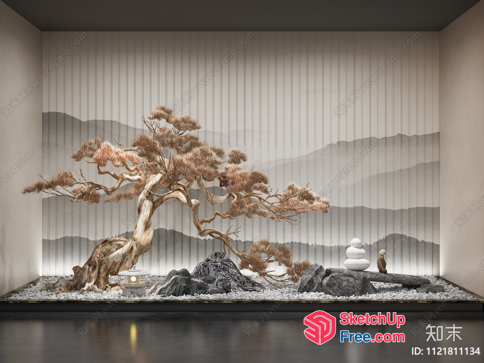 Serene Japanese-Inspired Landscape 3D SketchUp File