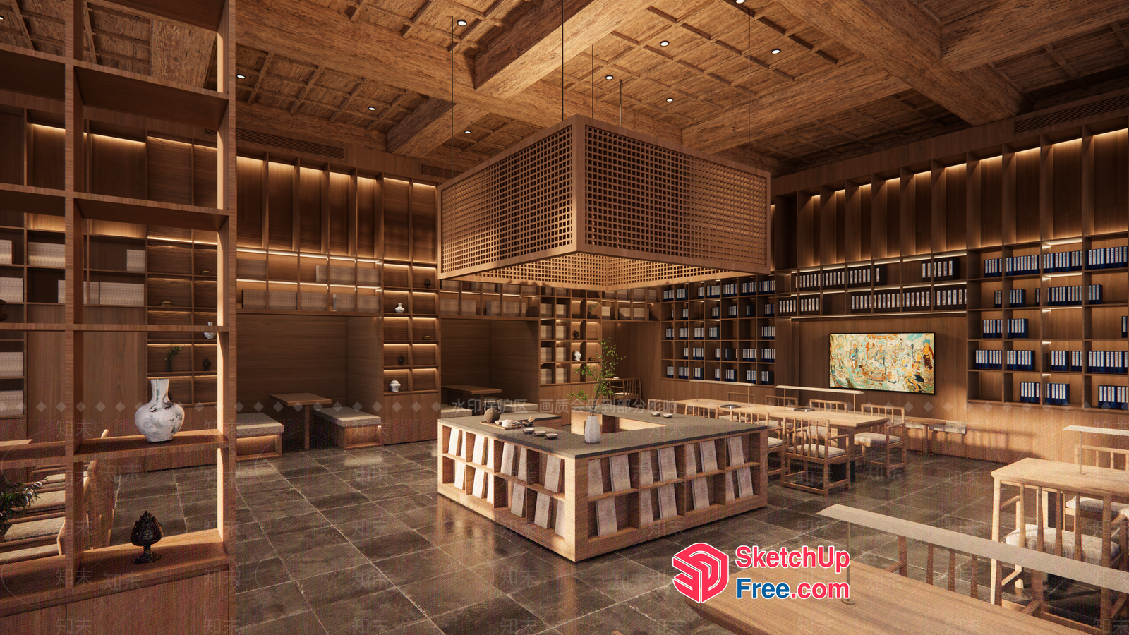 Modern Japanese-Style Interior Design 3D SketchUp File