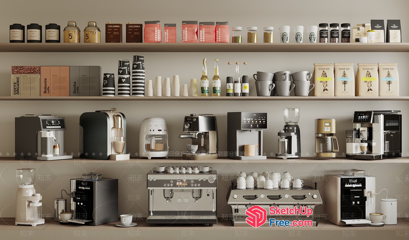 Coffee Shop Interior 3D SketchUp File