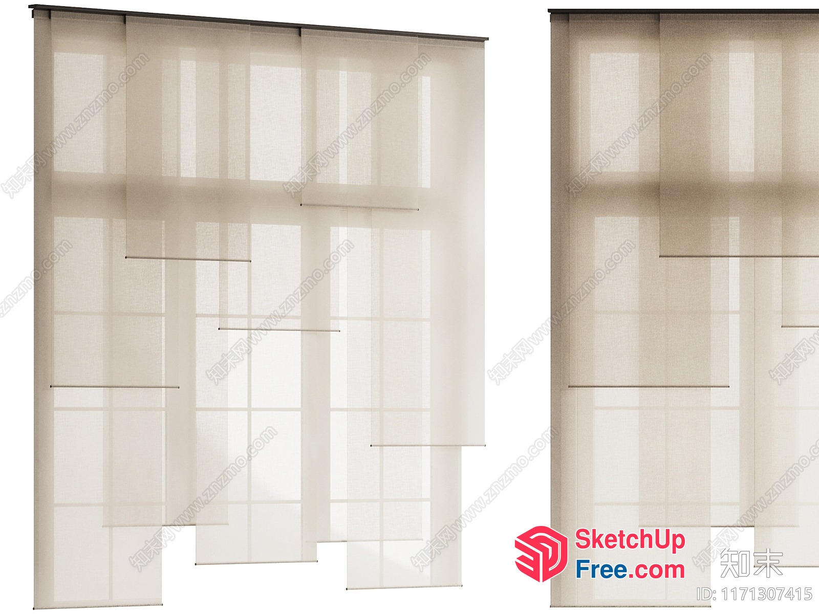 Modern Minimalist Window Treatment 3D SketchUp File