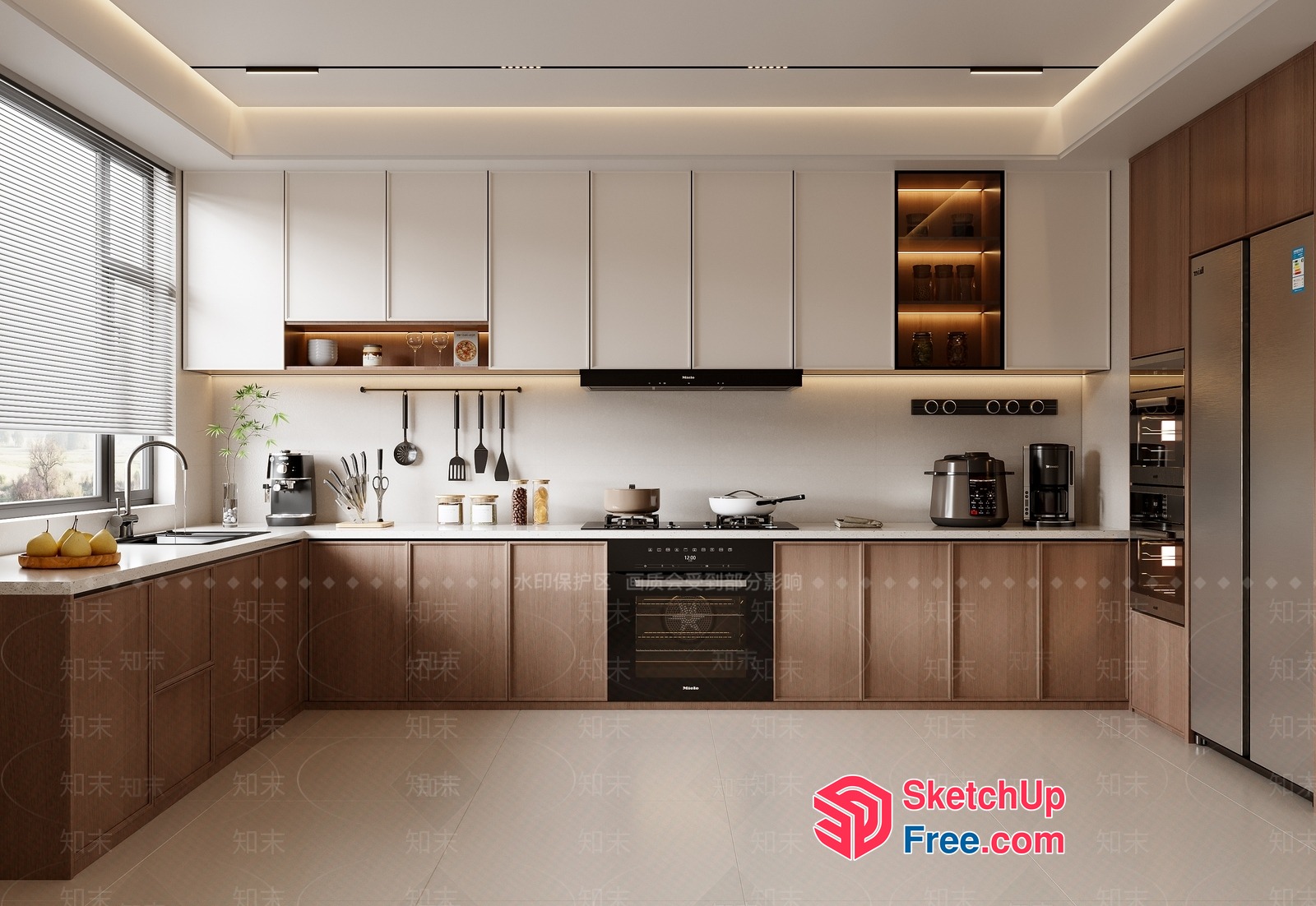 Modern Kitchen With Sleek Cabinets And Stainless Steel Appliances 3D SketchUp File