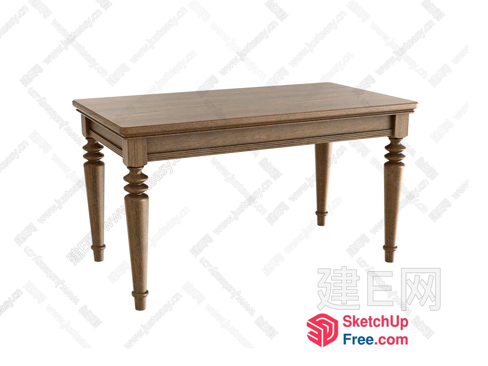 Simple Yet Elegant Wooden Table 3D SketchUp File