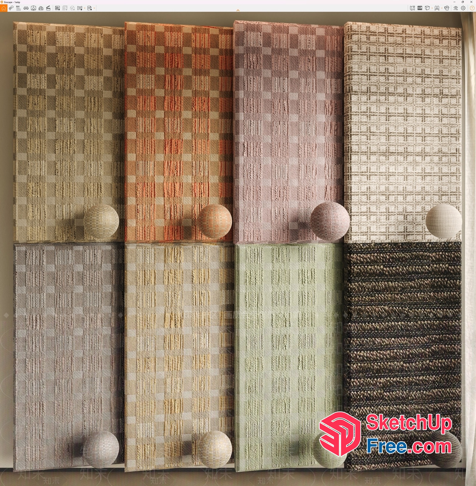 Elegant And Sophisticated Textured Fabric Patterns 3D SketchUp File