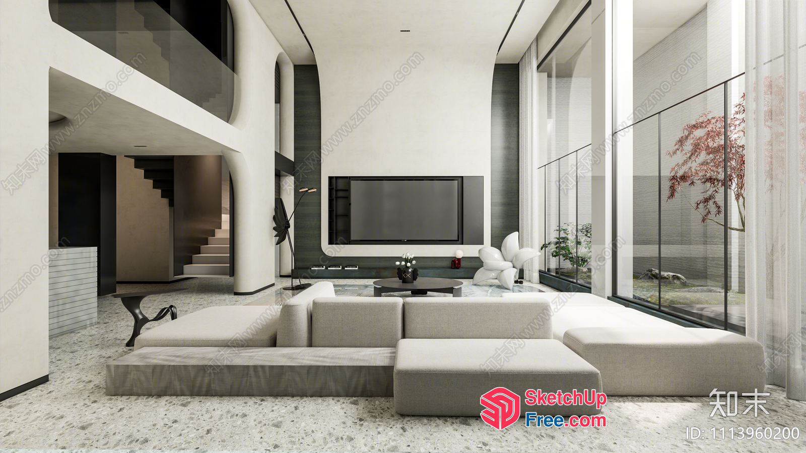 Modern Minimalist Living Room With Sleek Furniture And Natural Light 3D SketchUp File