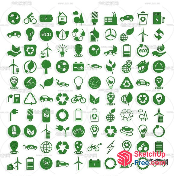 Eco-Friendly Icons For Sustainable Living 3D SketchUp File