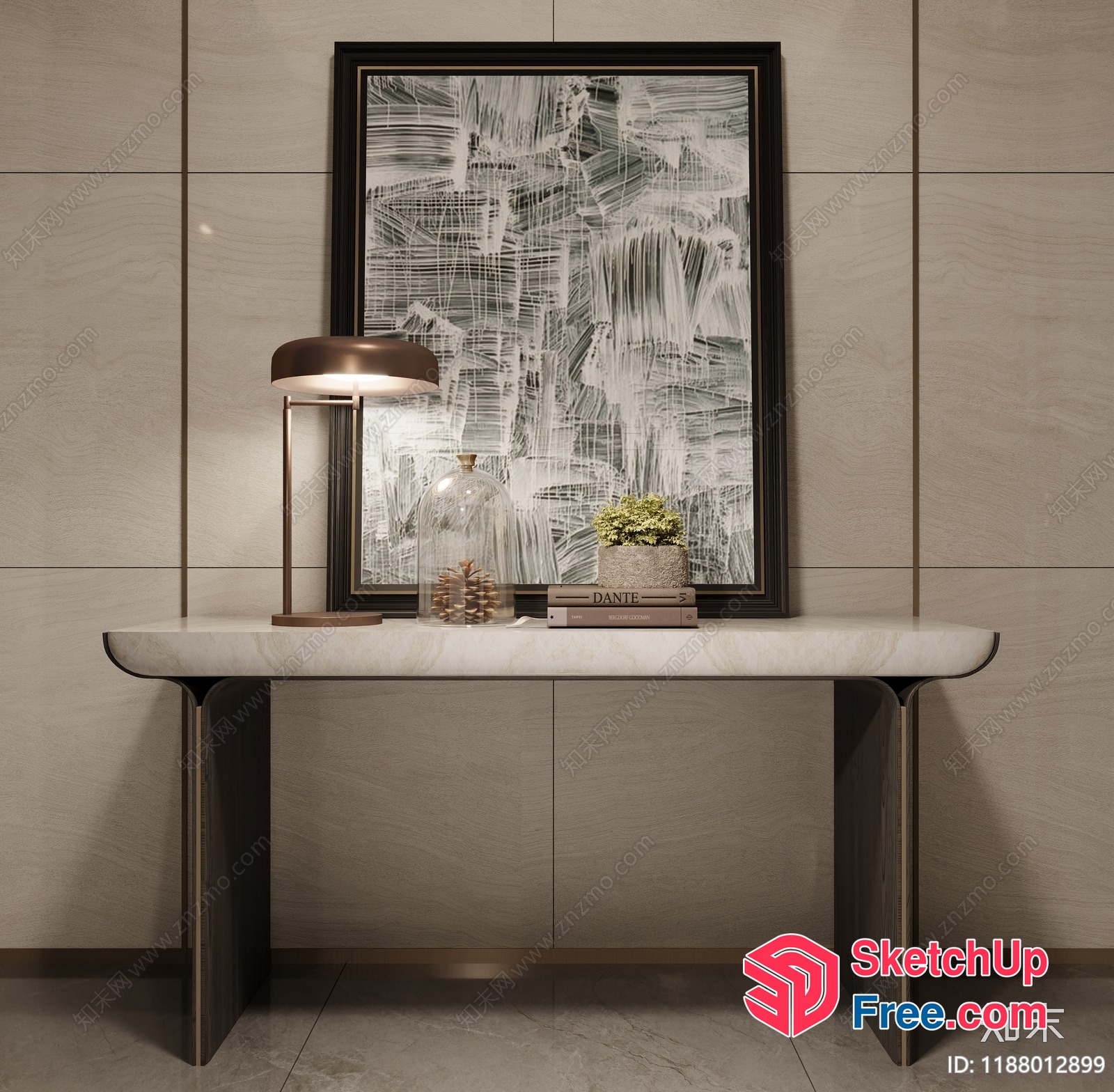 Elegant Modern Console Table With Minimalist Style 3D SketchUp File
