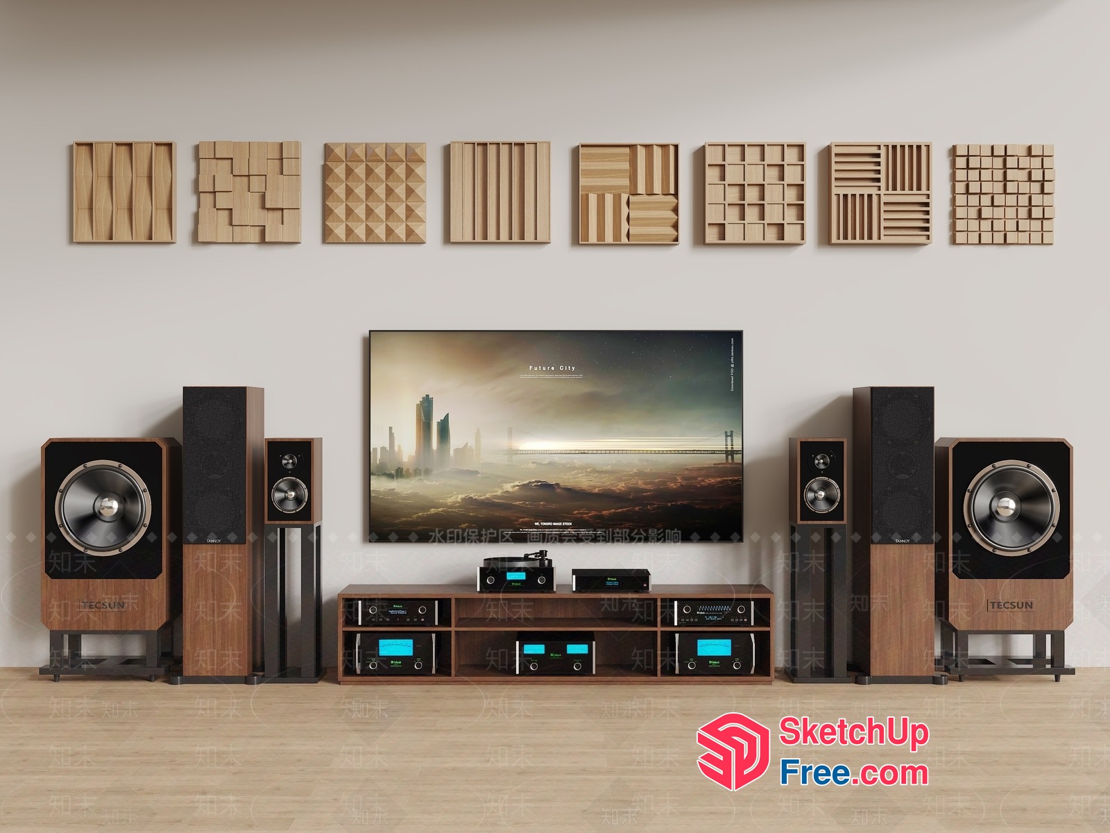 Elegant Modern Home Theater Setup 3D SketchUp File