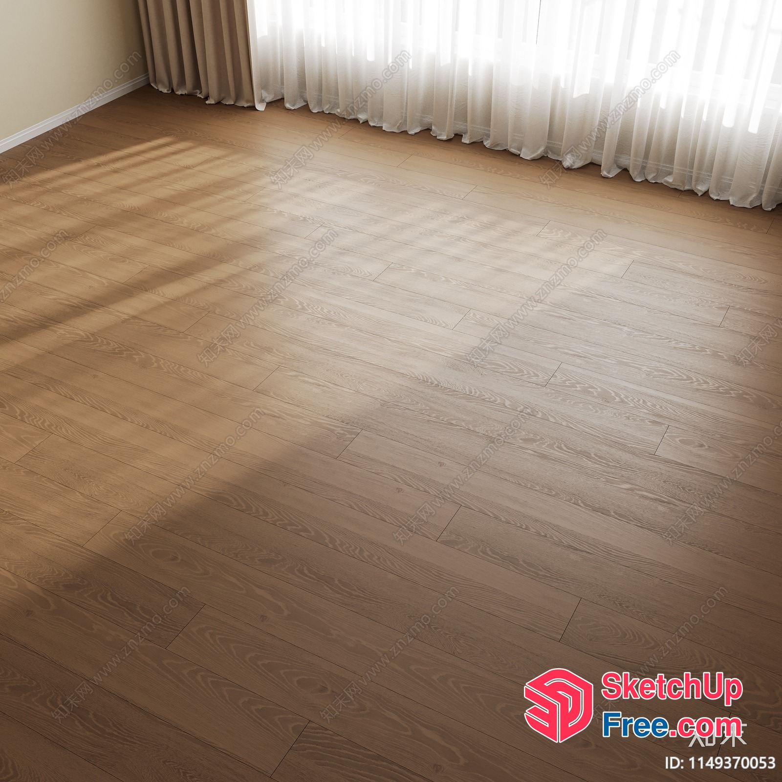 Light Brown Hardwood Floor Interior 3D SketchUp File