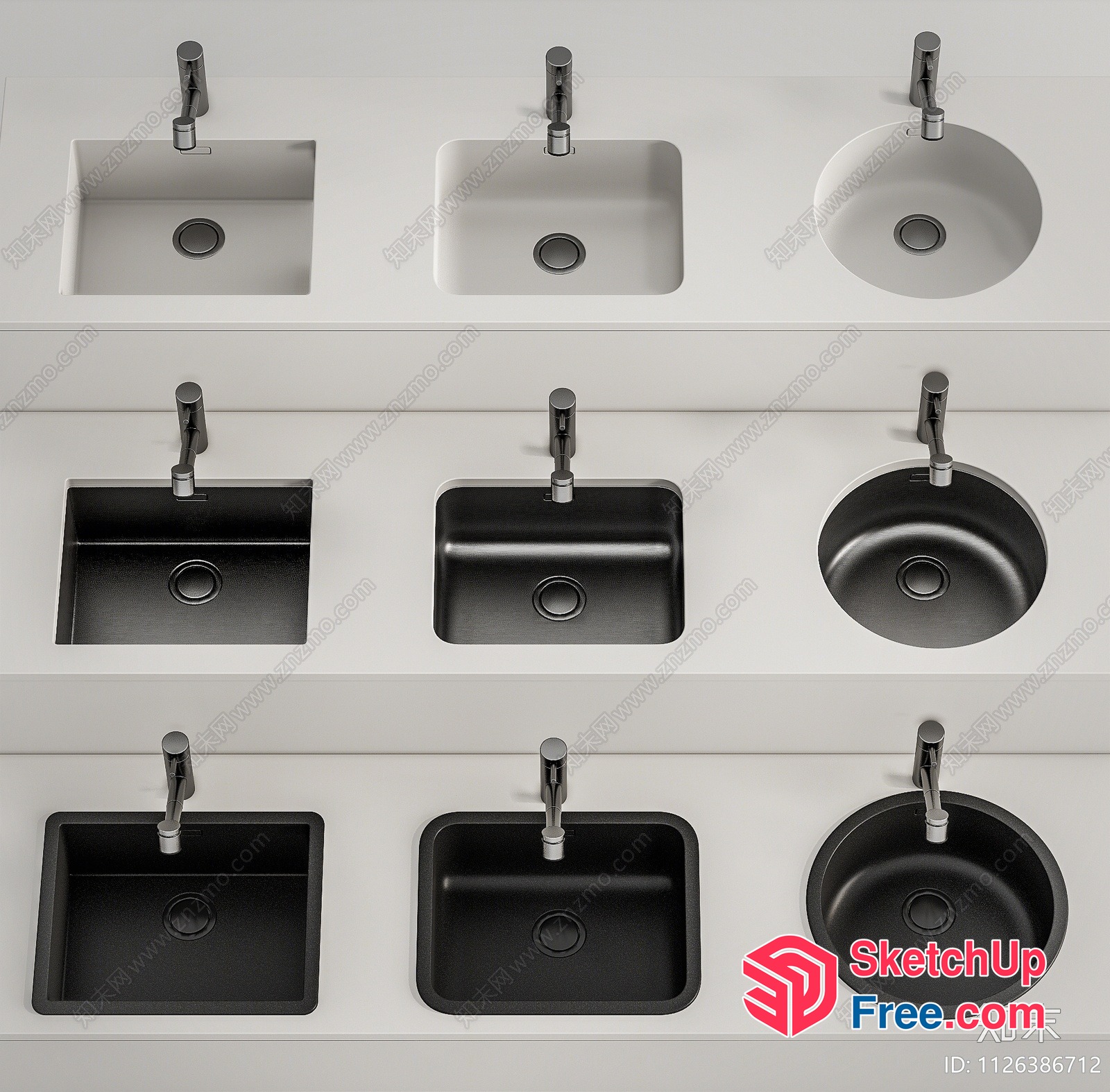 Modern Bathroom Sink Collection 3D SketchUp File