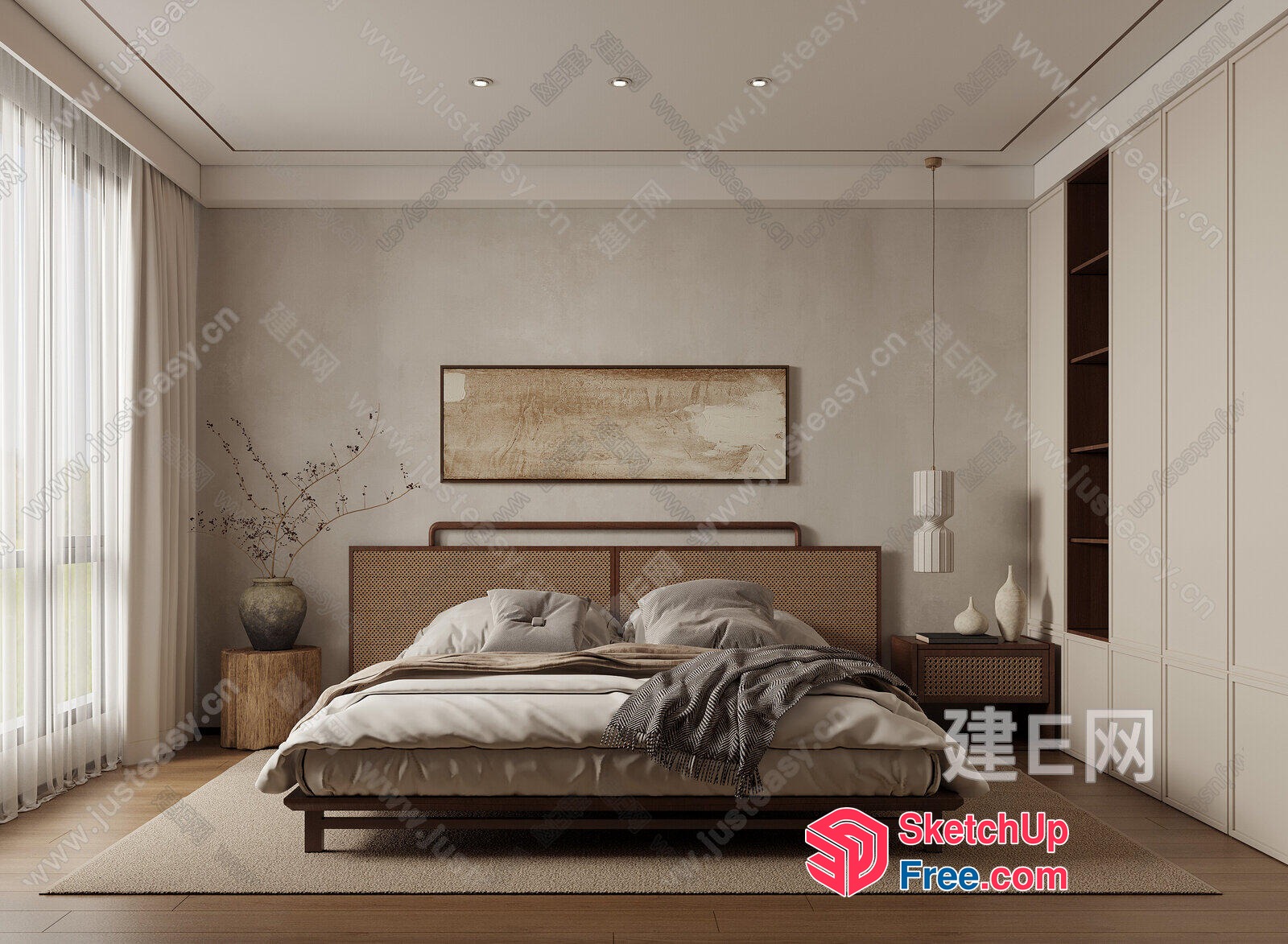 Elegant And Cozy Bedroom Design 3D SketchUp File