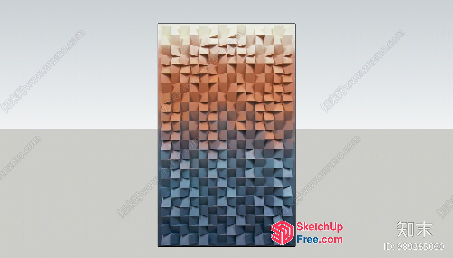 Colorful 3D Cubes Wall Decor 3D SketchUp File