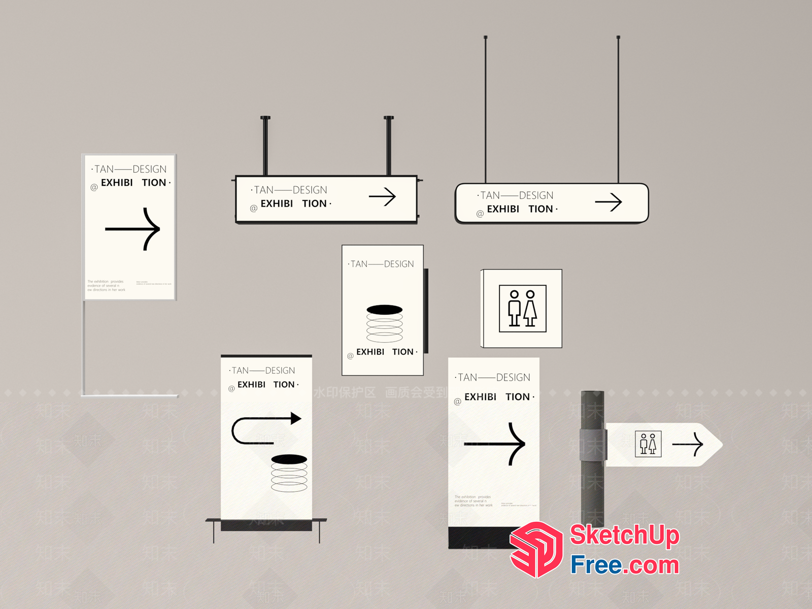 Exhibition Directional Signage 3D SketchUp File