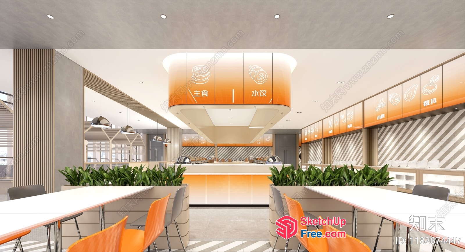Modern Restaurant Interior With Clean Lines And Natural Elements 3D SketchUp File