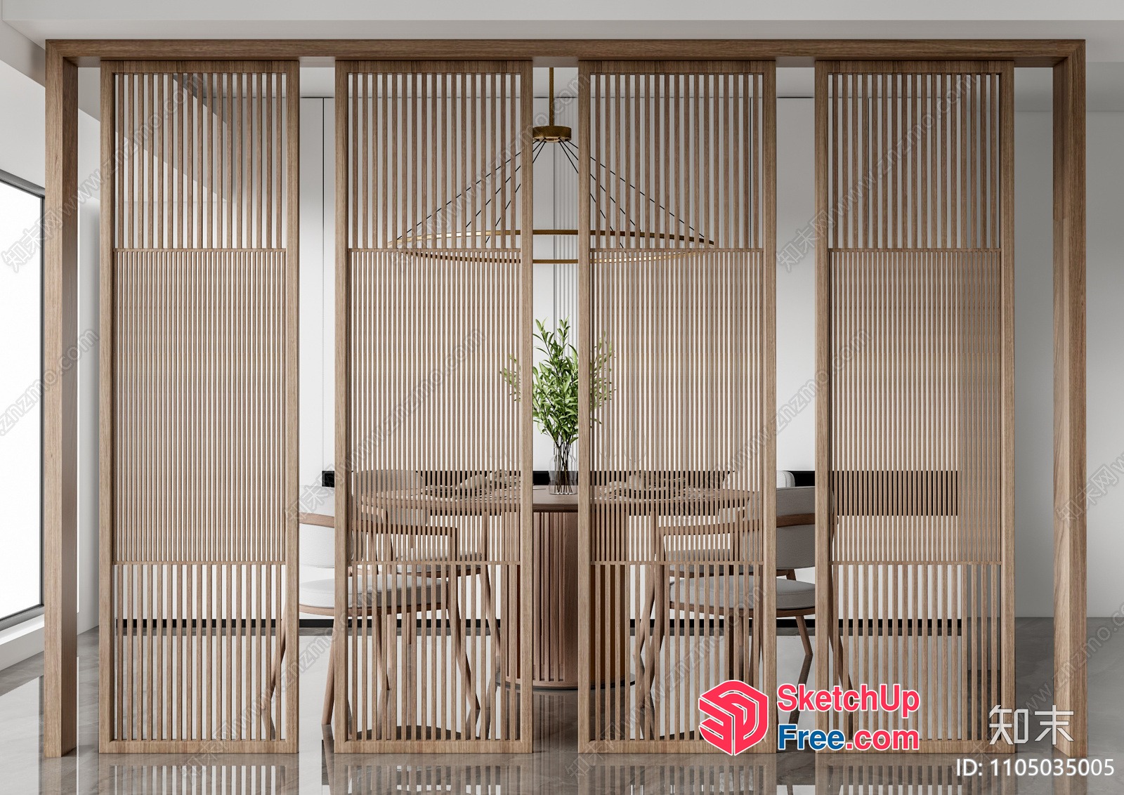 Elegant Partition Screen In Modern Minimalist Style 3D SketchUp File