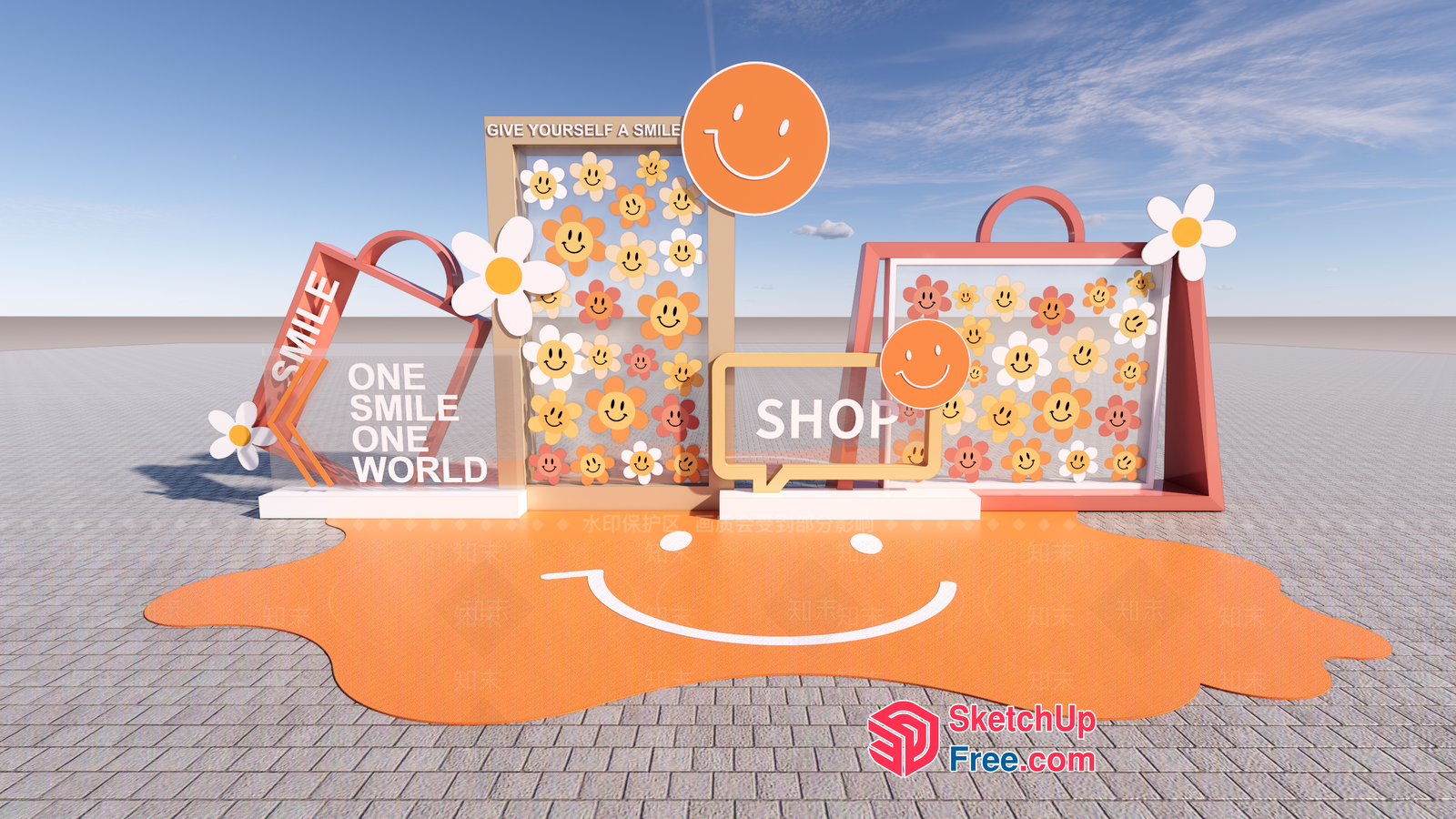 Happy Smiley Face Decor 3D SketchUp File