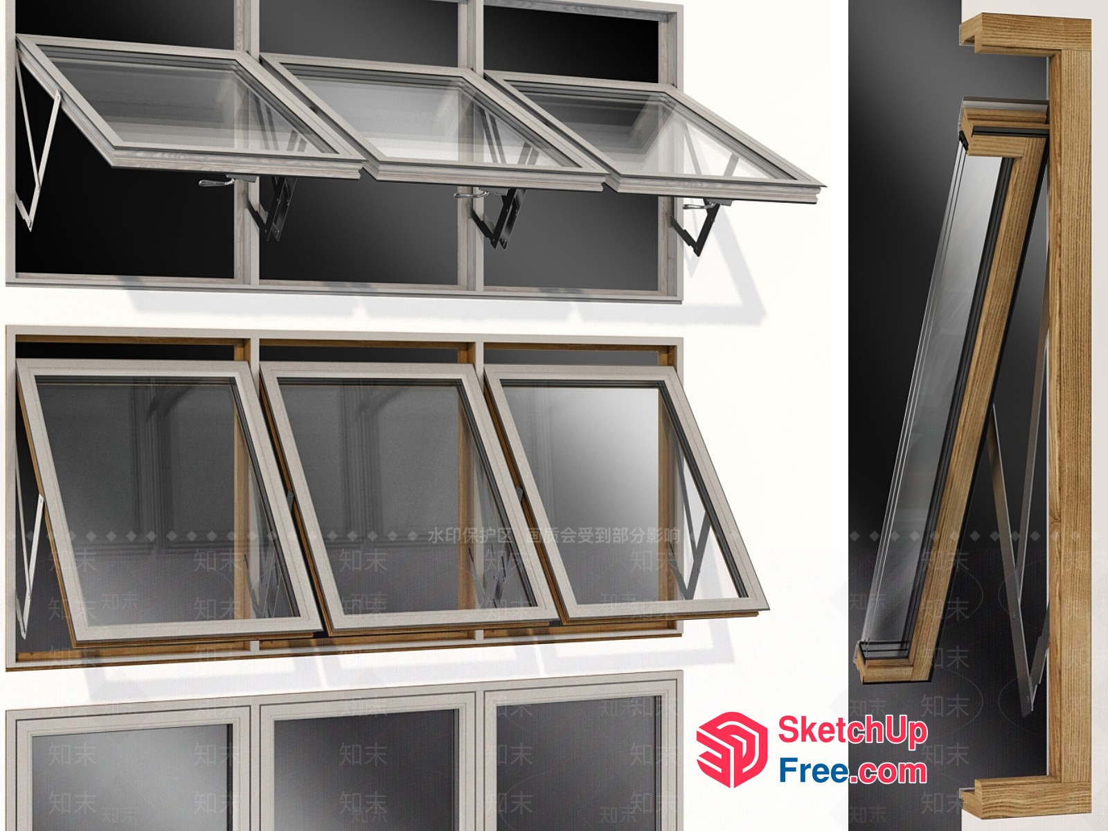 Windows With Various Styles 3D SketchUp File