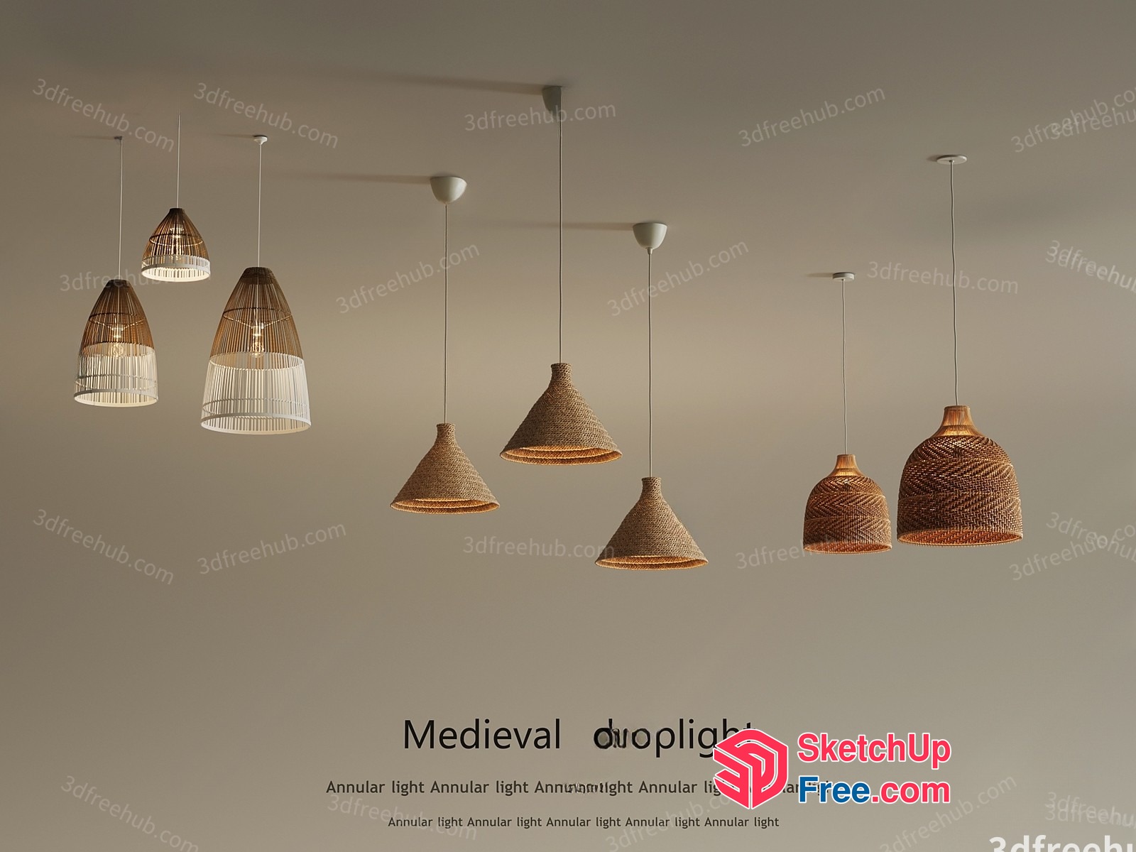 Medieval Hanging Lamps Collection 3D SketchUp File