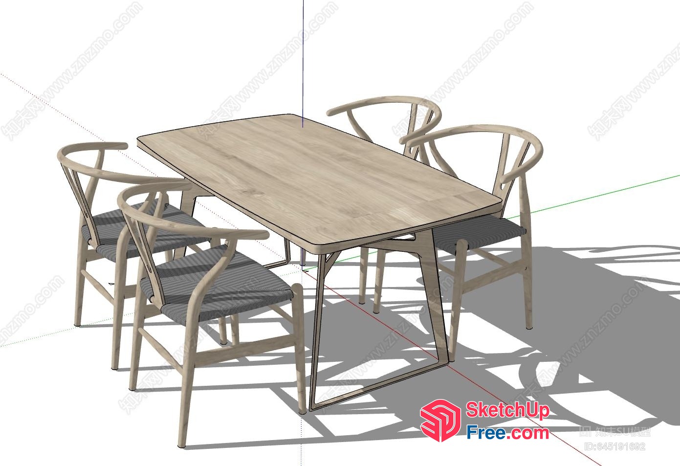 Modern Dining Table Set With Chairs 3D SketchUp File