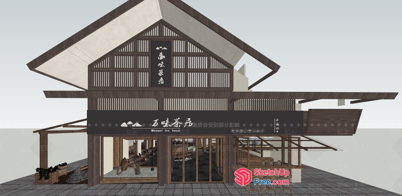 Traditional Japanese Home Exterior 3D SketchUp File