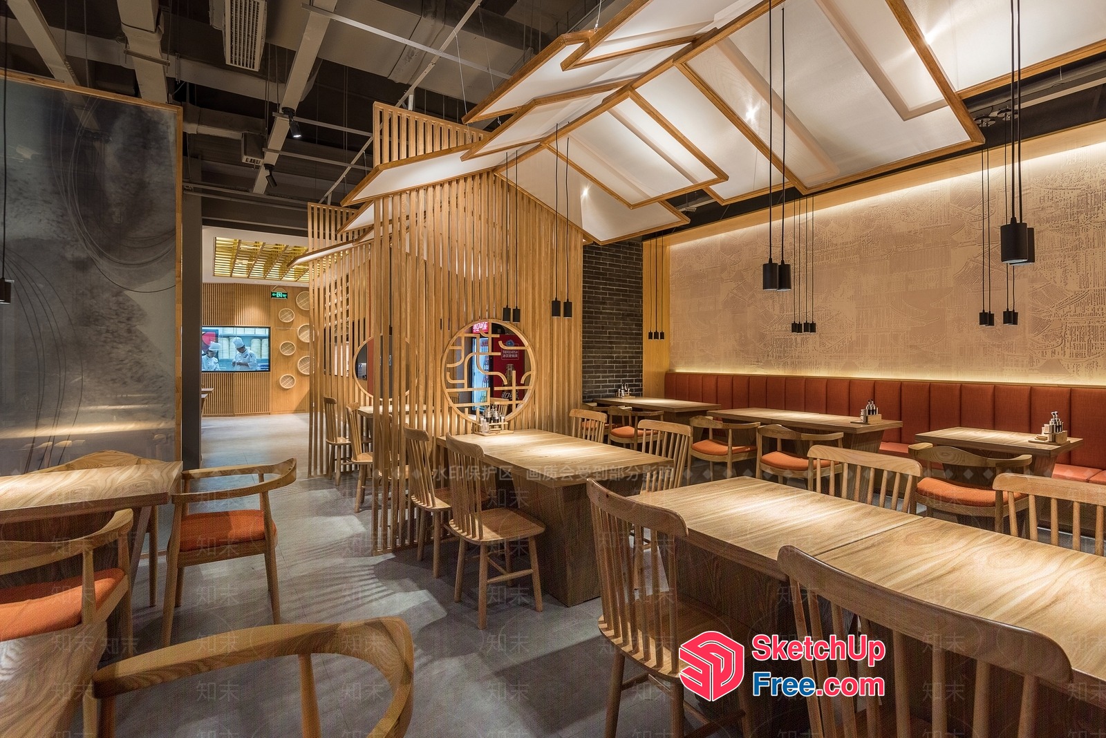 Modern Japanese Restaurant Interior Design 3D SketchUp File
