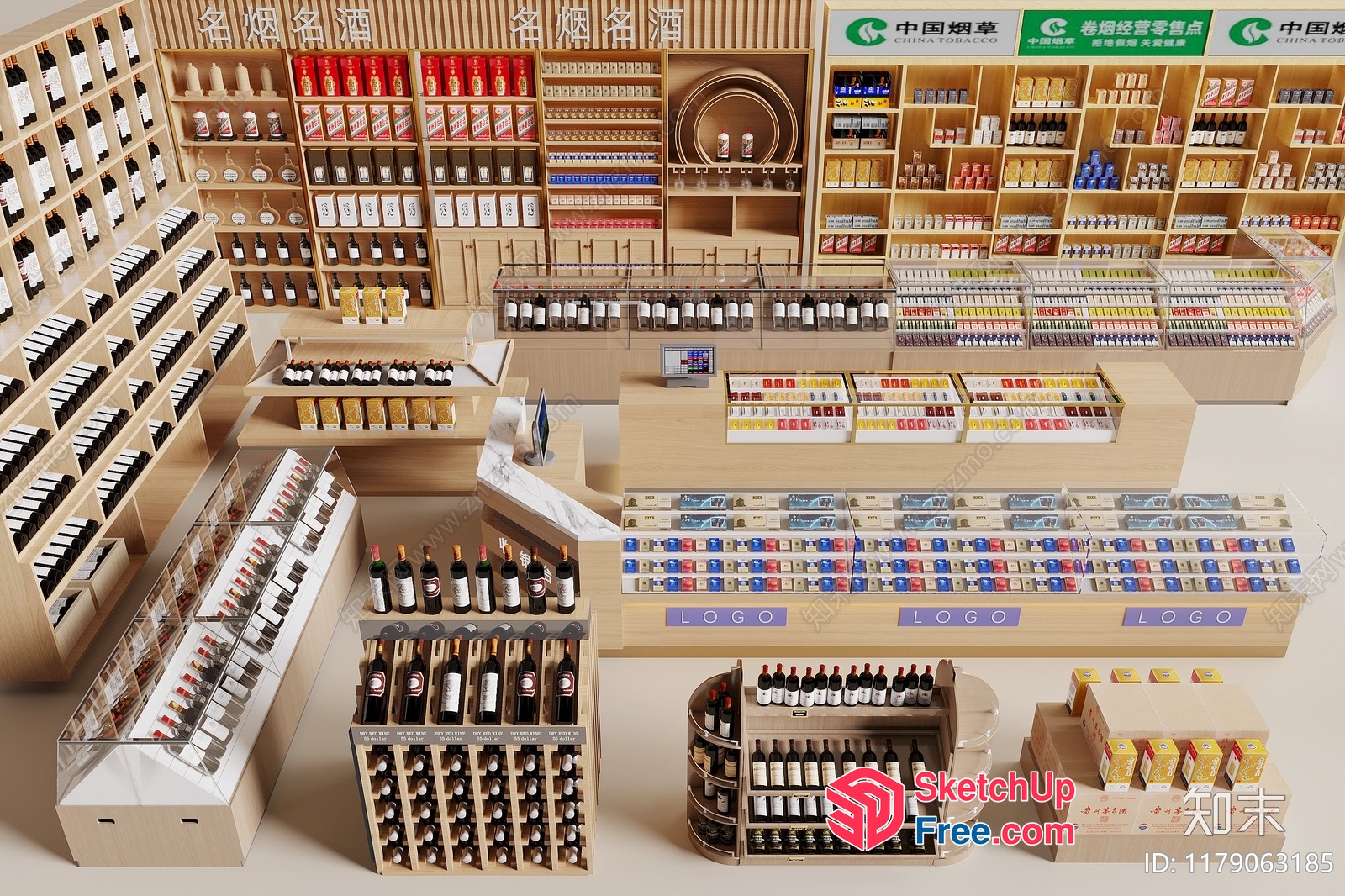 Wine And Liquor Store Interior 3D SketchUp File