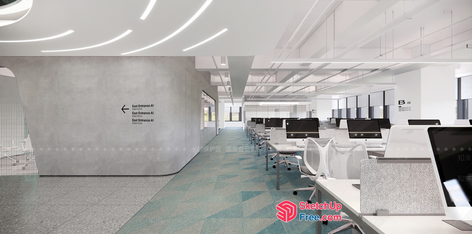 Modern Office Space With Sleek Furniture And Minimalist Decor 3D SketchUp File