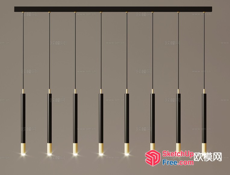 Modern Minimalist Hanging Light Fixtures 3D SketchUp File