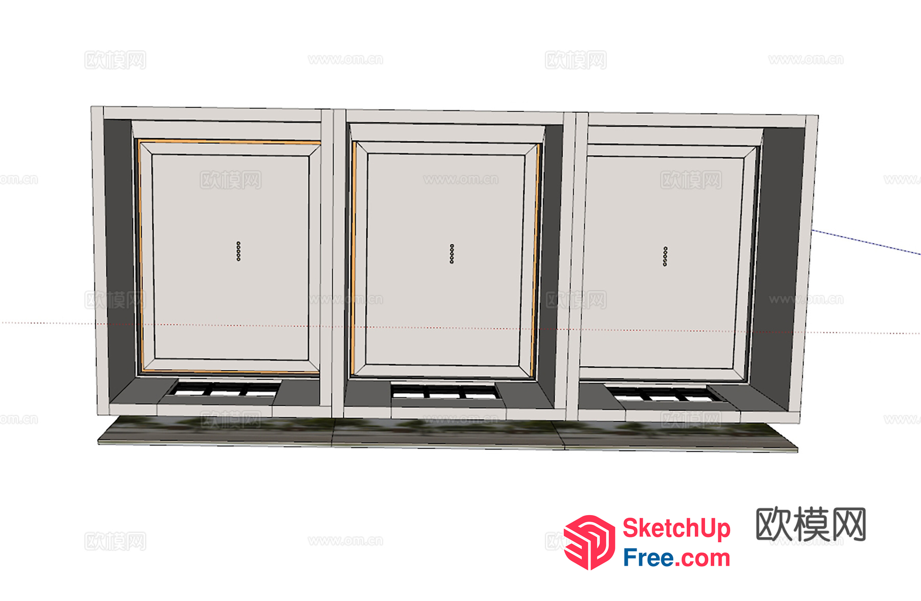 Modern Minimalist Exterior Building Design 3D SketchUp File