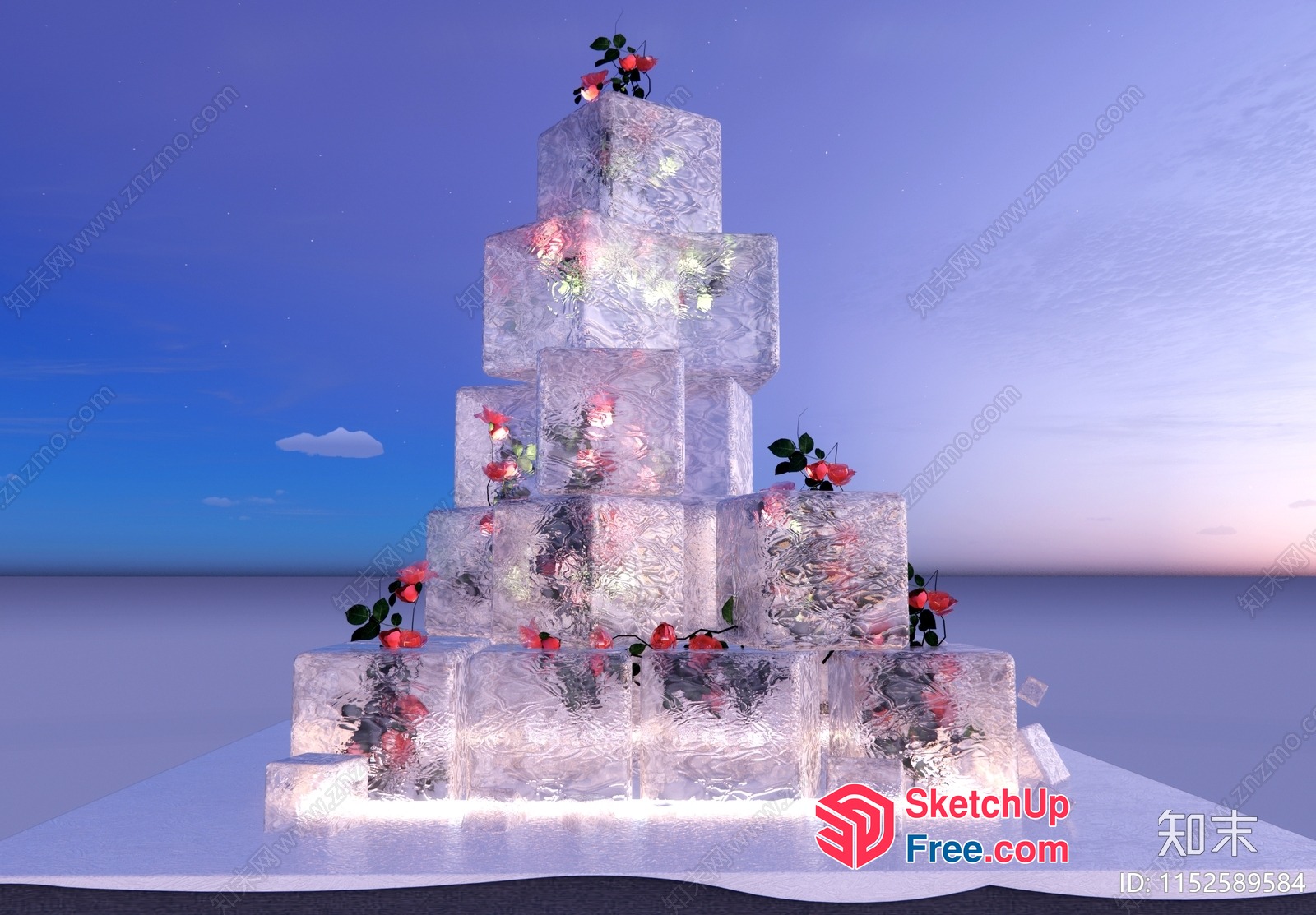 Ice Wedding Cake 3D SketchUp File
