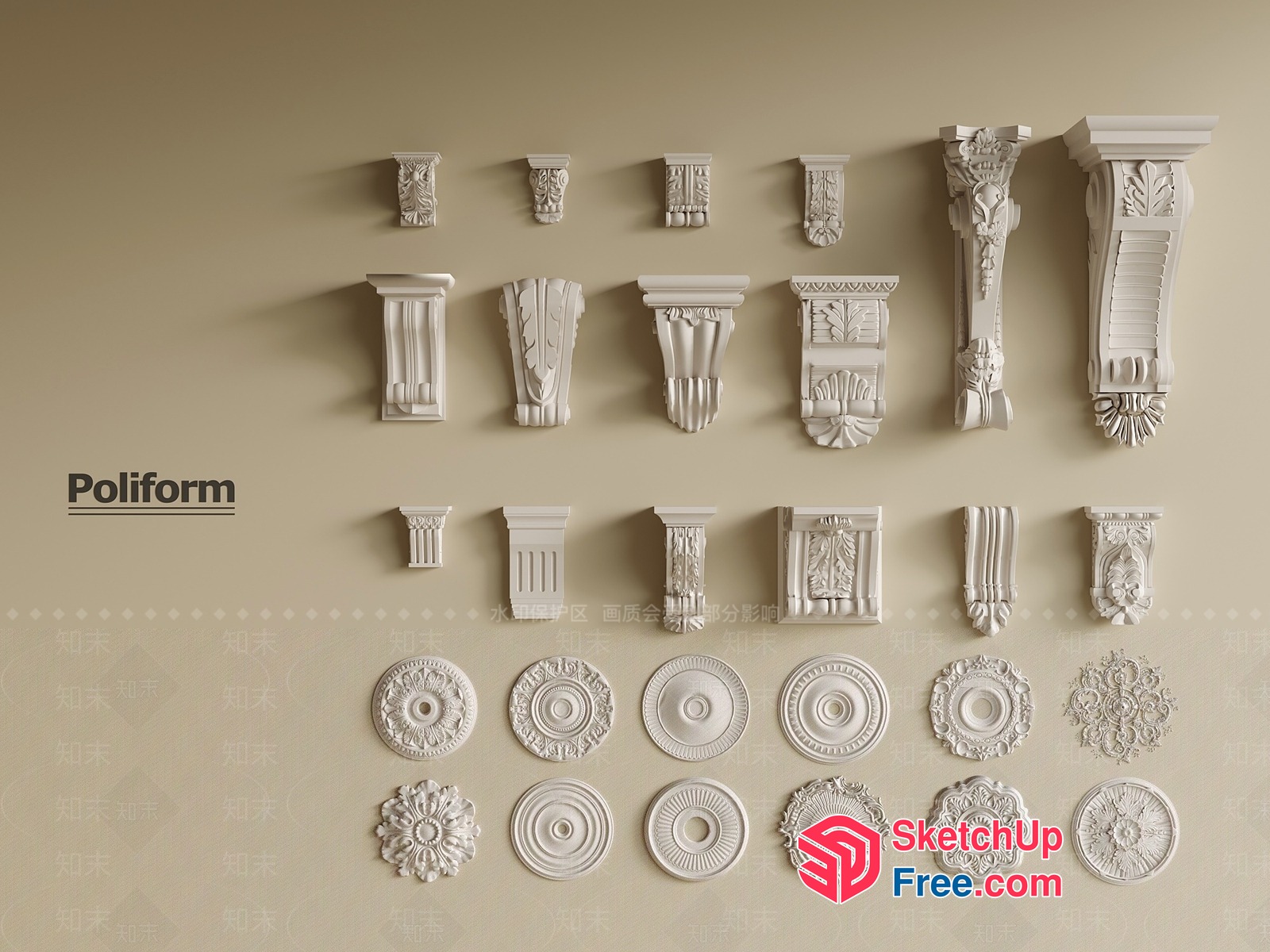 Ornate Architectural Details Collection 3D SketchUp File