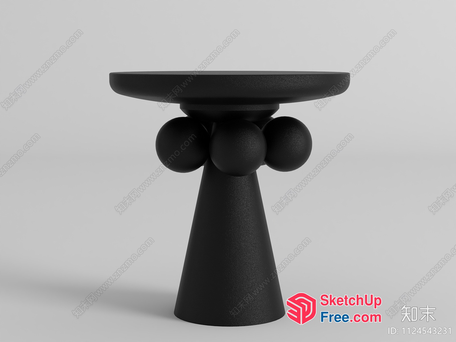 Minimalist-Style Pillar Table 3D SketchUp File