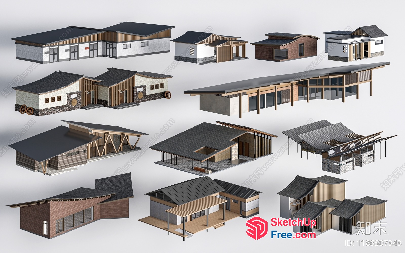 Exterior Decor Of Traditional Asian Homes 3D SketchUp File