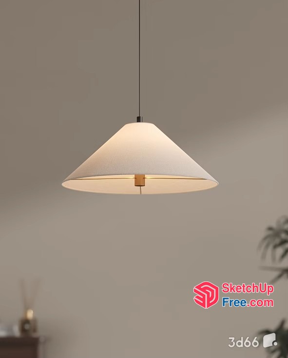 Hanging Light Fixture With White Shade 3D SketchUp File