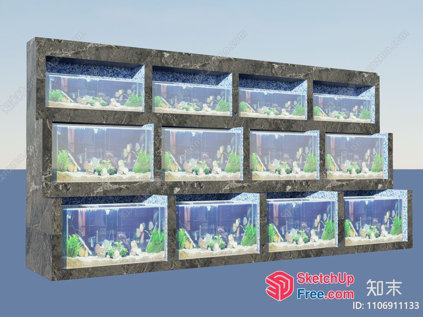 Modern Aquarium Display 3D SketchUp File