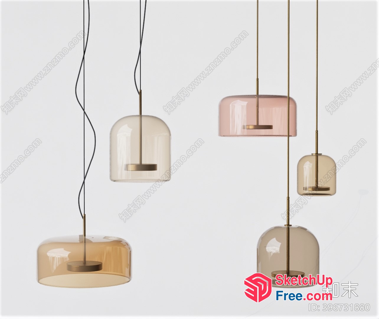 Glass Pendant Lights In Modern Minimalist Style 3D SketchUp File